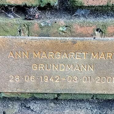GRUNDMANN Ann Margaret Mary 1942-2001