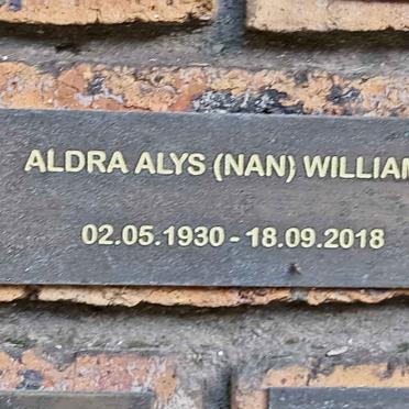 WILLIAMS Aldra Alys 1930-2018
