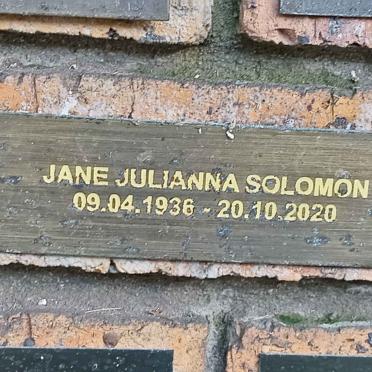 SOLOMON Jane Julianna 1936-2020