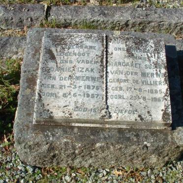 MERWE Danie Izak, van der 1875-1957 &amp; Margaret Susan DE VILLIERS 1885-1967