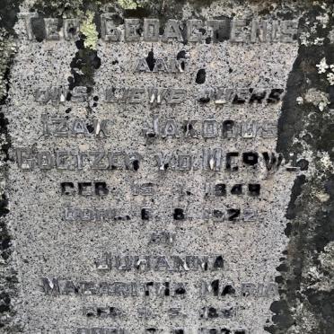 MERWE Izak Jakobus Coetzer, v.d. 1849 -1922 &amp; Johanna Magaritha 1851-19??