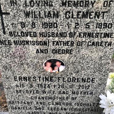 CLEMENT William 1920-1990  &amp; Ernestine Florence HUSKISSON 1924-2012