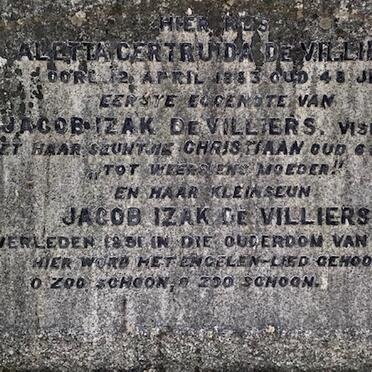VILLIERS Aletta Gertruida, de -1883 :: DE VILLIERS Christiaan :: DE VILLIERS Jacob Izak -18?1