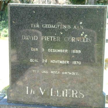 VILLIERS David Pieter Cornelis, de 1889-1970