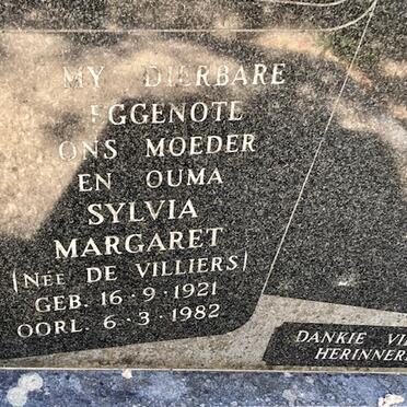CLOETE Sylvia Margaret nee DE VILLIERS 1921-1982