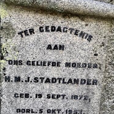 STADTLANDER 1819-1906 :: STADTLANDER H.M.J. 1872-1953 :: STADTLANDER Lois Froud 1908-1996