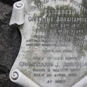 ABRAHAMSE Christian J. 1849-1916 :: ABRAHAMSE Elizabeth Caroline -1912
