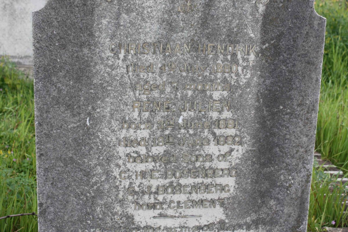 BOSENBERG Christiaan Hendrik -1880 :: BOSENBERG Rene Julien 1881-1882