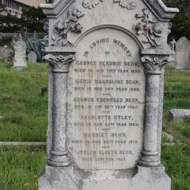 BEHR George Hendrik -1892 :: BEHR Maria Magdalene -1898 :: BEHR George Coenraad -1902