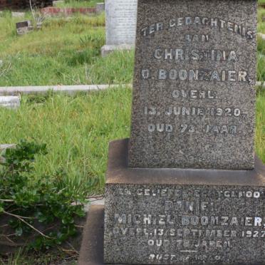 BOONZAIER Daniel Michiel -1927 &amp; Christina O. -1920