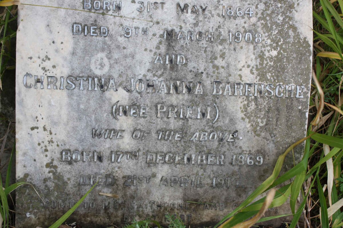BARENSCHE Christina Johanna PRIEM 1869-1911