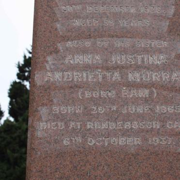 MURRAY Anna Justina Andrietta nee BAM 1865-1937