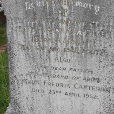 CANTERBURY Hendrik Fredrik -1952 &amp; Arolena Susanna KARSTEN -1946