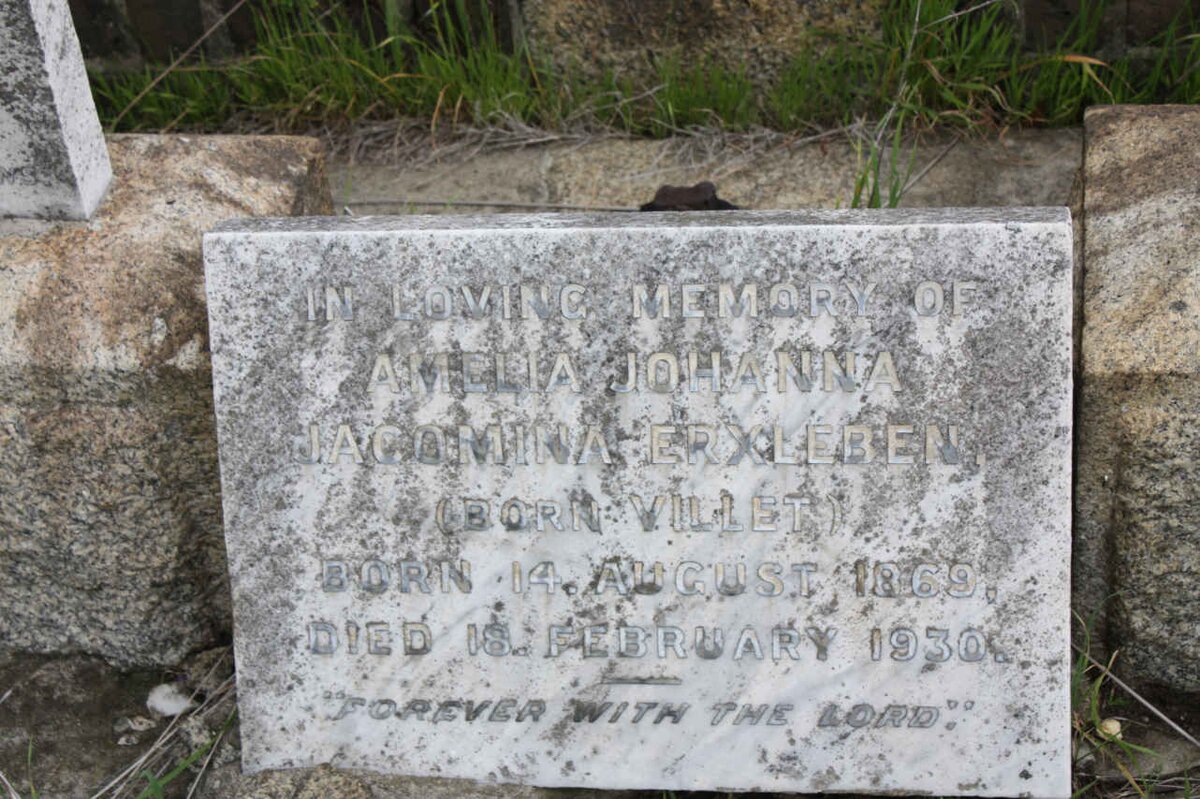 ERXLEBEN Amelia Johanna Jacomina nee VILLET 1869-1930
