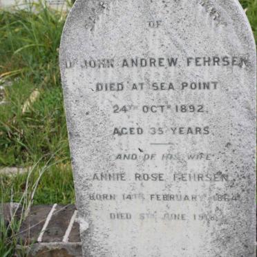 FEHRSEN John Andrew -1892 &amp; Annie Rose 1864-1918