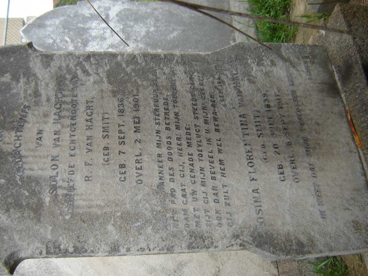 HAGHT Solon, van 1836-1901 &amp; Rosina Florentina SMIT 1839-1917