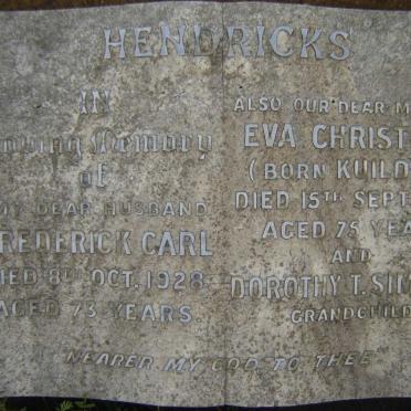 HENDRICKS Frederick Carl -1928 &amp; Eva Christina KUILDER -1932 :: SIMONS Dorothy T.