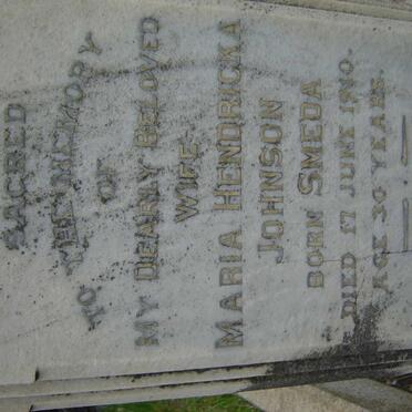 JOHNSON Maria Hendricka nee SMEDA -1910