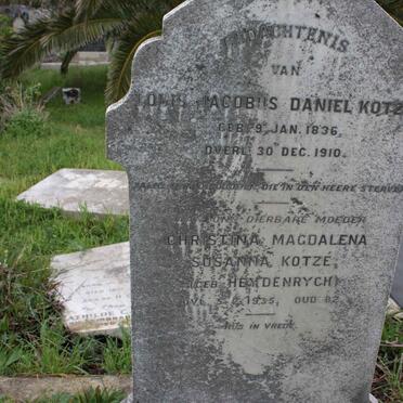 KOTZE Louis Jacobus Daniel 1836-1910 &amp; Christina Magdalena Susanna HEYDENRYCH -1935