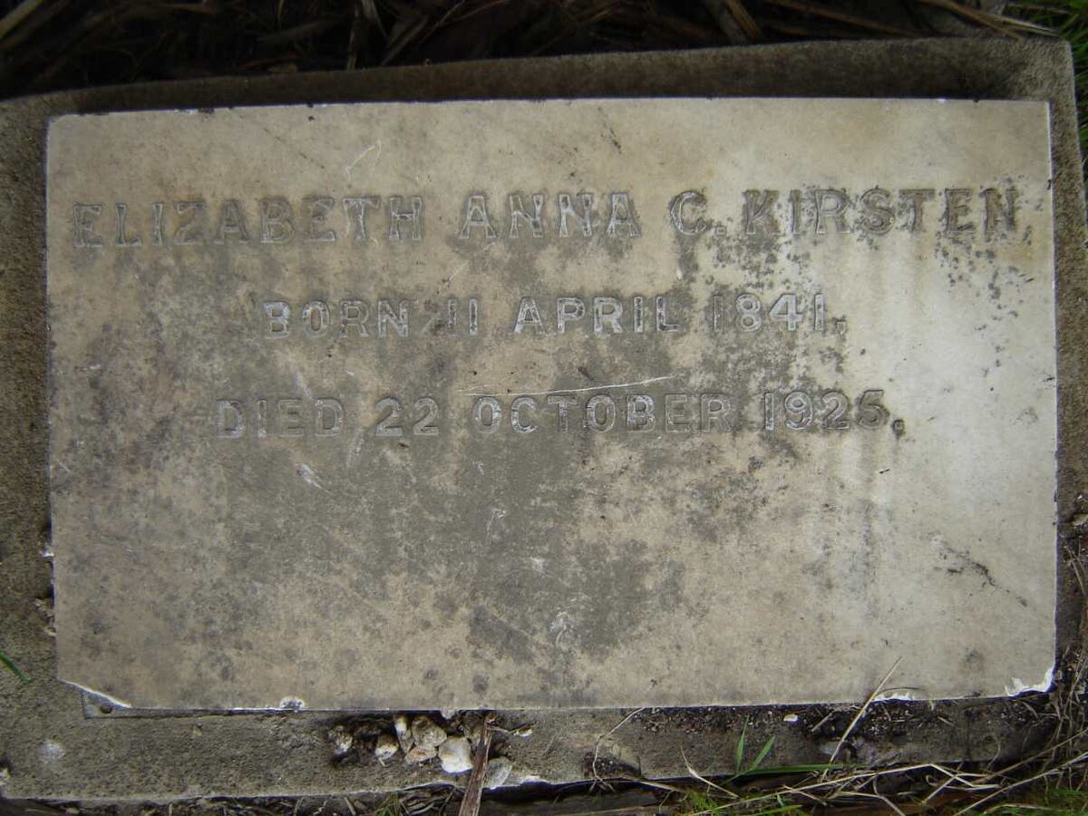 KIRSTEN Elizabeth Anna C. 1841-1925