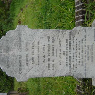 KUYS Alexander Jacobus 1841-1927 &amp; Catharina Gertruida Claris TRUTER 1843-1927