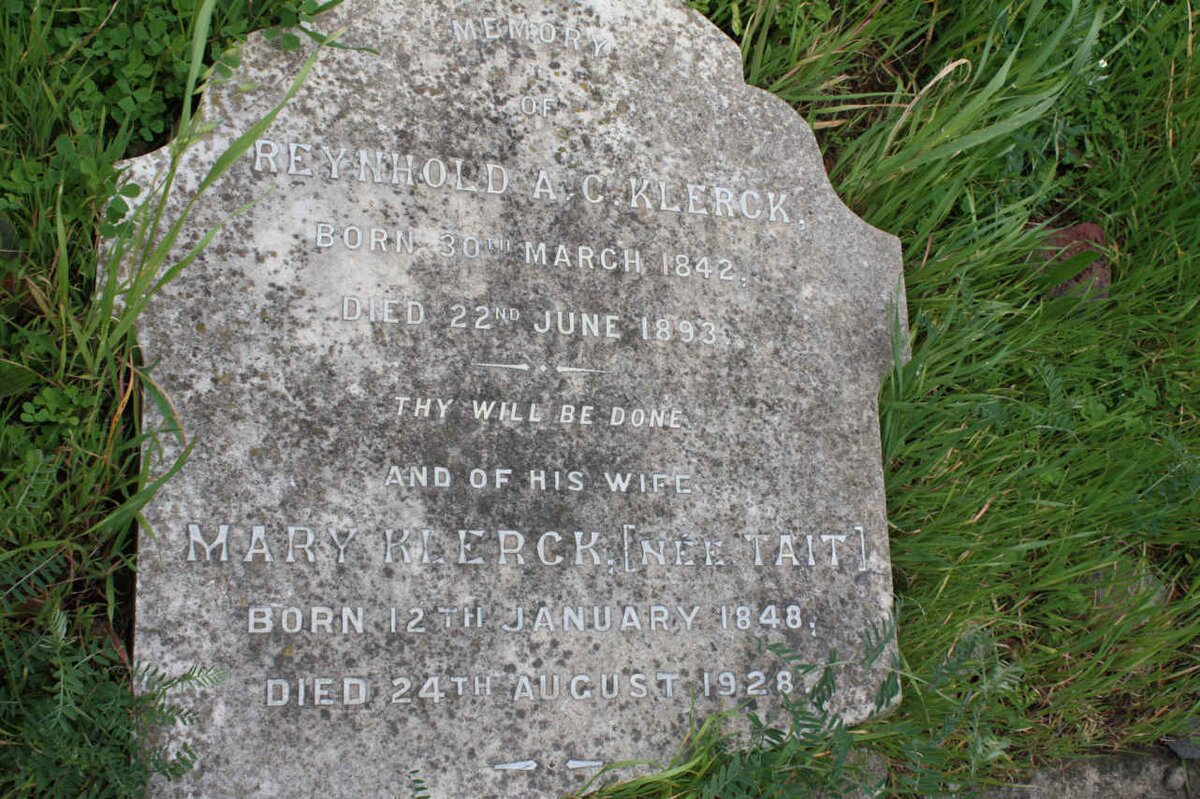 KLERCK Reynhold A.C. 1842-1893 &amp; Mary TAIT 1848-1928