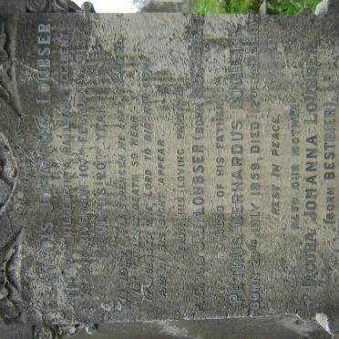 LOUBSER Petrus Gerhardus 1859-1919 &amp; Jacoba Johanna BESTBIER -1931  :: LOUBSER Francois Johannes -1913