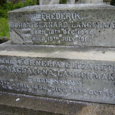 LANGERMAN Frederik Johan Bernard 1848-1915 &amp; Cornelia Elizabeth Magdalena STEYN 1850-1922