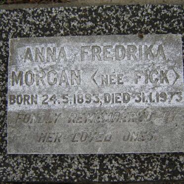 MORGAN Anna Fredrika nee FICK 1893-1973