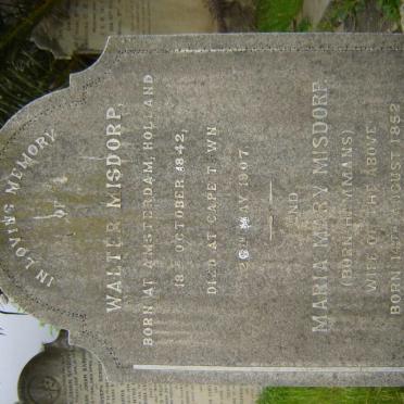 MISDORP Walter 1842-1907 MARIA Mary HAYMANS 1852-1916
