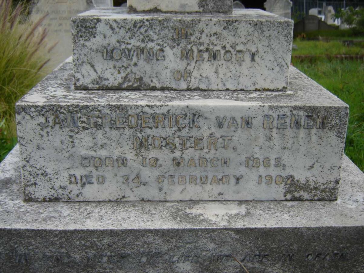 MOSTERT Jan Frederick, van Renen 1865-1902
