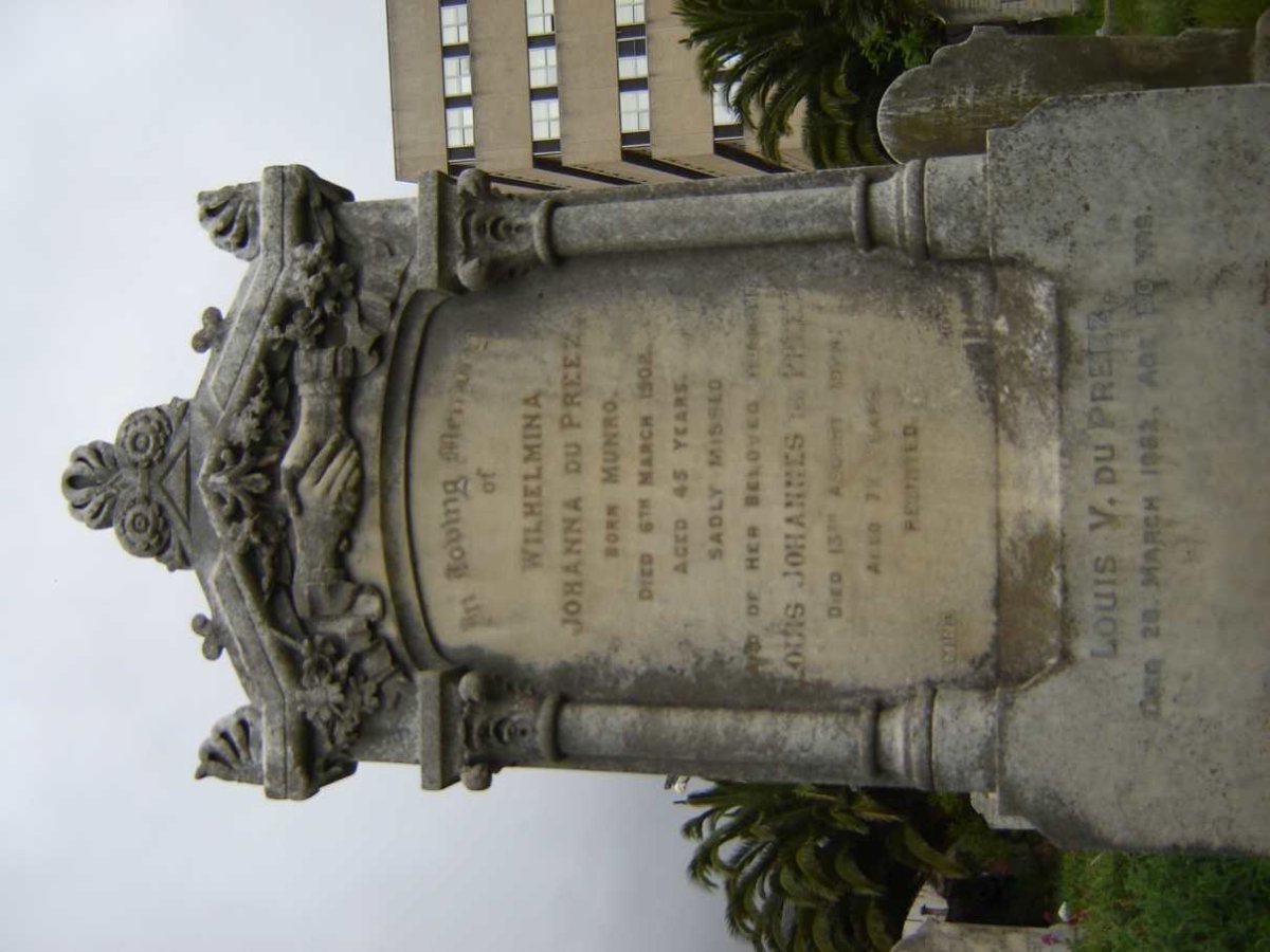 PREEZ Louis Johannes, du -1924 &amp; Wilhelmina Johanna MUNRO -1902 :: DU PREEZ Louis V. -1962