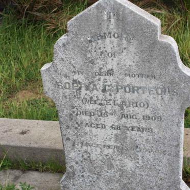 PORTEOUS Sophia nee ELARIO -1909