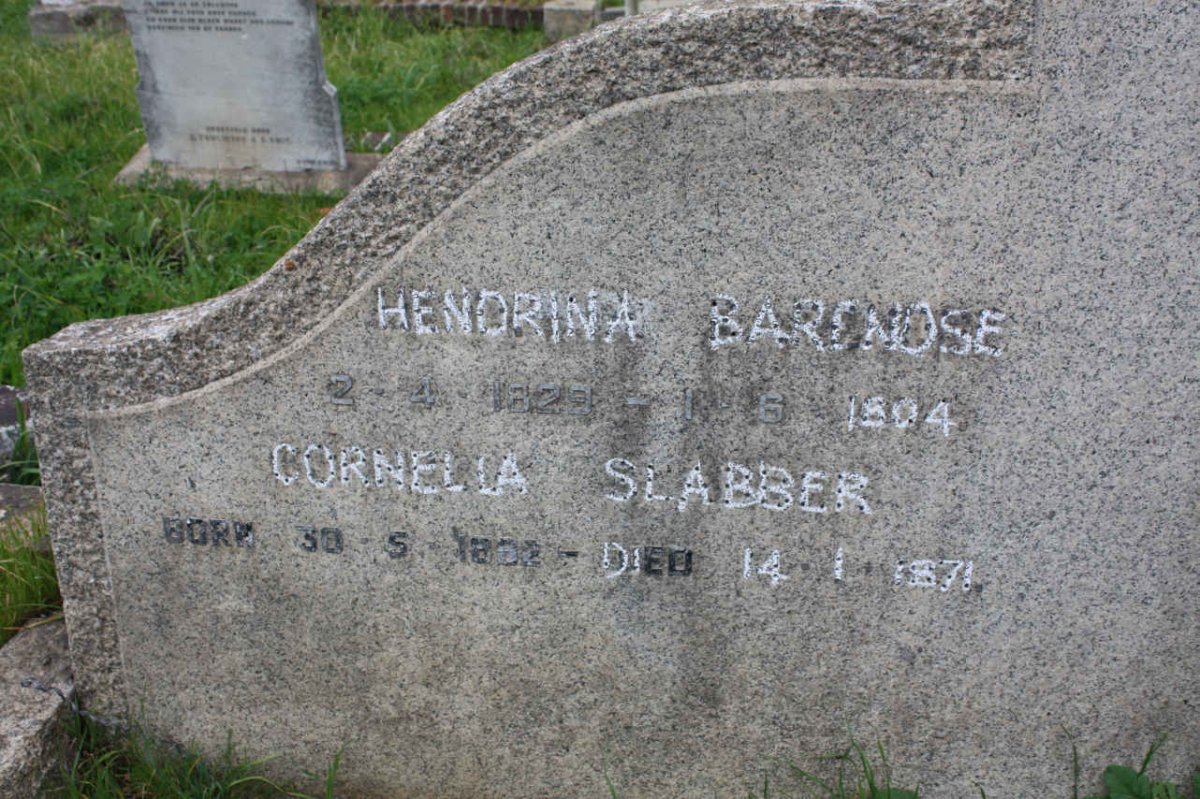 BARENDSE Hendrina 1829-1904 :: SLABBER Cornelia ?