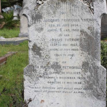 THERON Charl Jacobus Francois 1854-1902 &amp; Maria Magdalena Petronella DE VILLIERS 1855-1938 :: THERON Jossie 1882-1888