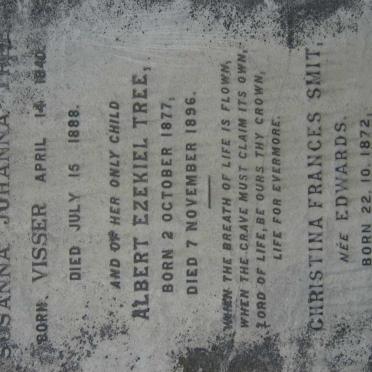 TREE Susanna Johanna nee VISSER 1840-1888 :: TREE Albert Ezekiel 1877-1896 :: SMIT Christina Frances nee EDWARDS 1872-1947