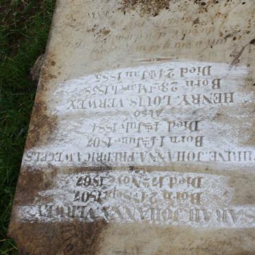 VERWEY Sarah Johanna 1807-1867 :: WEGELS Cathrine Johanna Fredrica 1807-1884 :: VERWEY Henry Louis 1858-1885