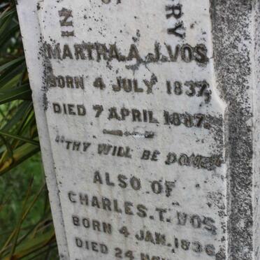 VOS Charles T. 1836-1897 &amp; Martha A.J. 1837-1887