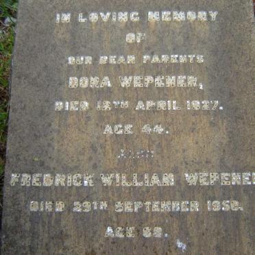 WEPENER Fredrick William -1950 &amp; Dora -1927