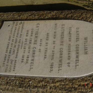 CORNWALL William Daniel -1892 &amp; Catherine 1830-1899