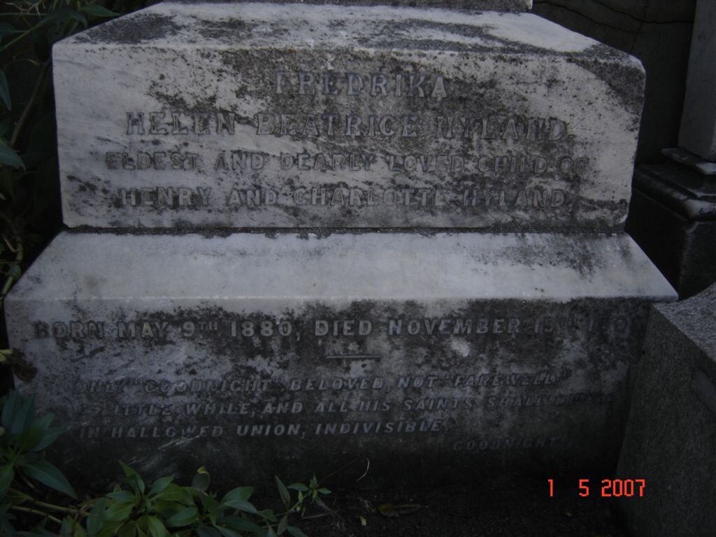 HYLAND Fredrika Helen Beatrice 1880-19??