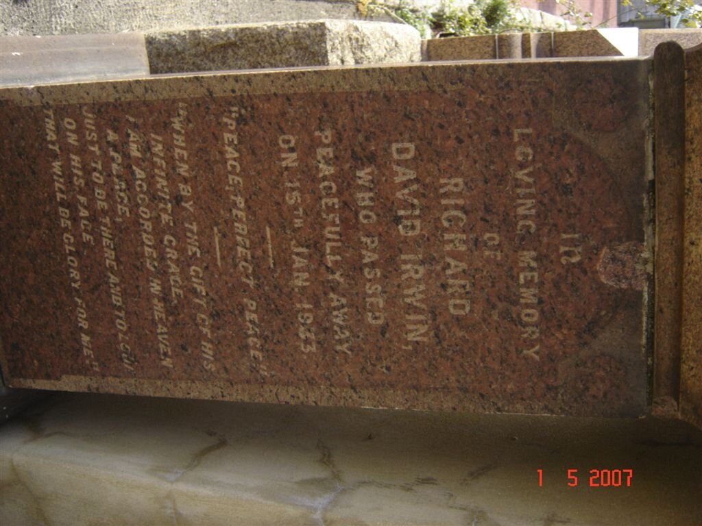 IRWIN Richard David -1933