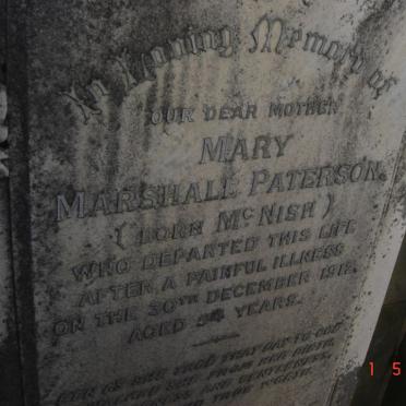 PATERSON Mary Marshall nee McNISH 1912