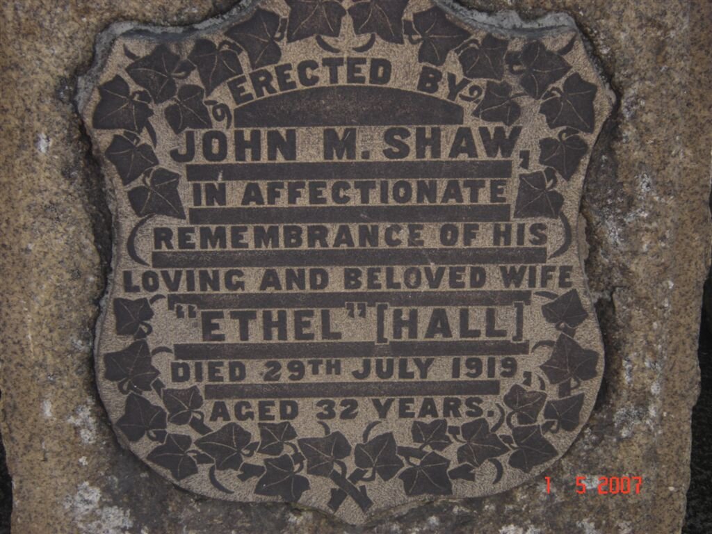 SHAW Ethel nee HALL -1919