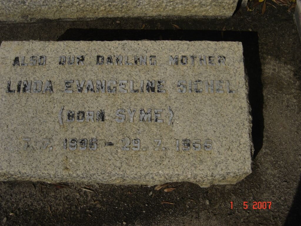 SICHEL Linda Evangeline nee SYME 1896-1966
