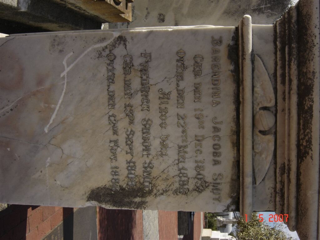 SMIT Fredrick Simon 1800-1886 &amp; Barendina Jacoba 1809-1886