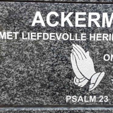 ACKERMAN Elmarie 1944-2012