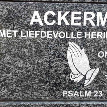 ACKERMAN Elmarie 1944-2012