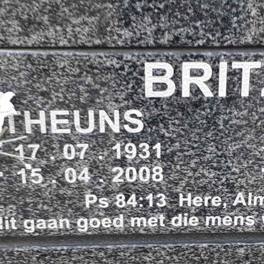 BRITZ Theuns 1931-2008 &amp; Hermien 1933-2018