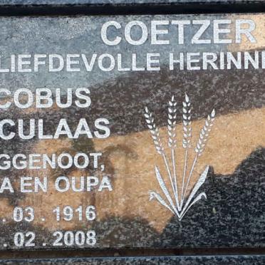 COETZER Jacobus Herculaas 1916-2008 &amp; Albertha Johanna Helena 1920-2016